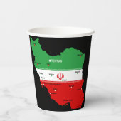 イランの地図と国旗と国章 紙コップ (裏面)