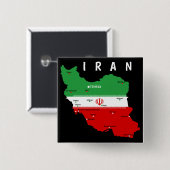 イランの地図と国旗と国章 缶バッジ (正面&裏面)