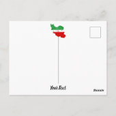 イランの地図と国旗、国章 ポストカード (裏面)
