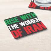 イランの女性と共に台頭 スクエアペーパーコースター (アングル)