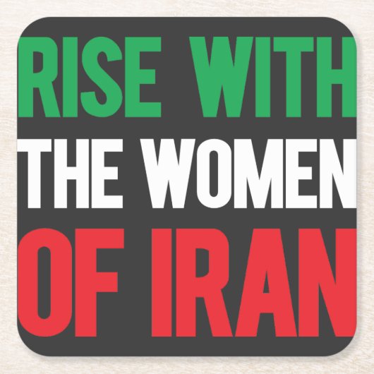 イランの女性と共に台頭 スクエアペーパーコースター (正面)