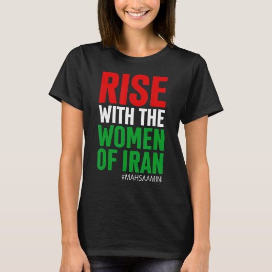 イランの女性と共に立ち上がる女性の生活の自由mah tシャツ (正面)