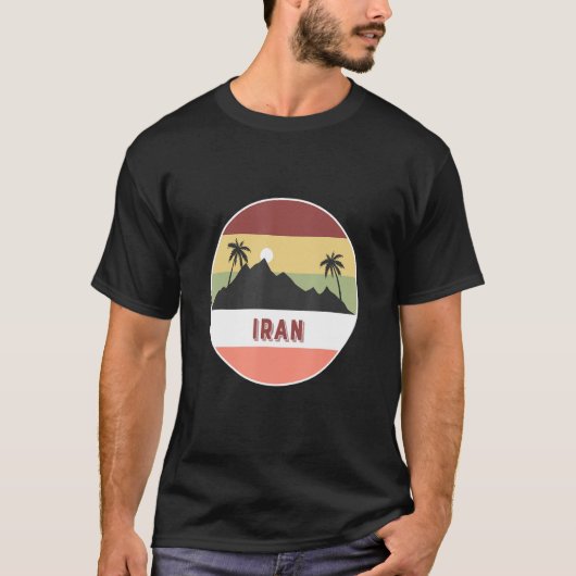 イランの山とヤシ Tシャツ (正面)