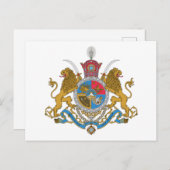 イランの帝国軍服（1925年～1979年）オーバルスティ ポストカード (正面/裏面)