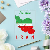 イランの旗とエンブレム付き地図 アクリル招待状 (インサイチュ (ウェディング))