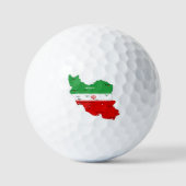 イランの旗とエンブレム付き地図 ゴルフボール (正面)