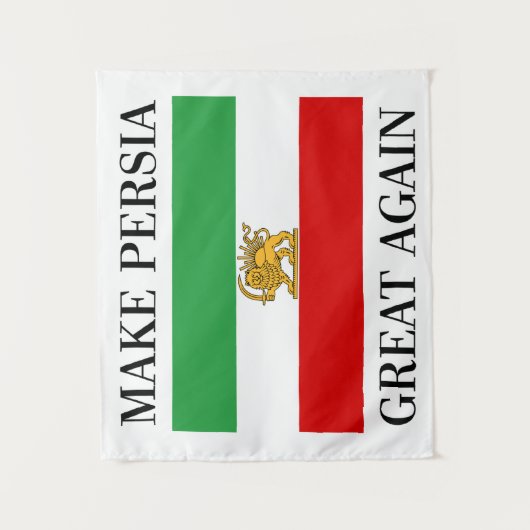 イランの旗のペルシャに素晴らしい- Shahを再度作って下さい タペストリー (正面)