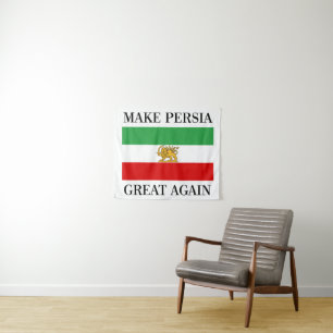 イランの旗のペルシャに素晴らしい- Shahを再度作って下さい タペストリー