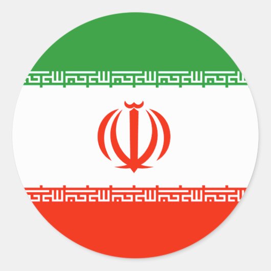 イランの旗 ラウンドシール (正面)