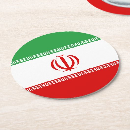イランの旗 ラウンドペーパーコースター (アングル)