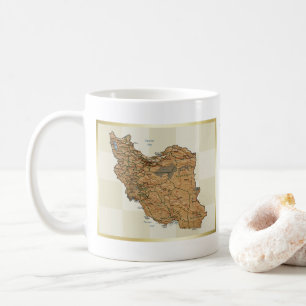 イランの旗 + 地図のマグ コーヒーマグカップ