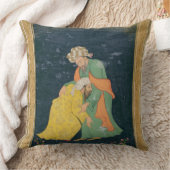 イランの服の人に曲がっているムラー クッション (ブランケット)