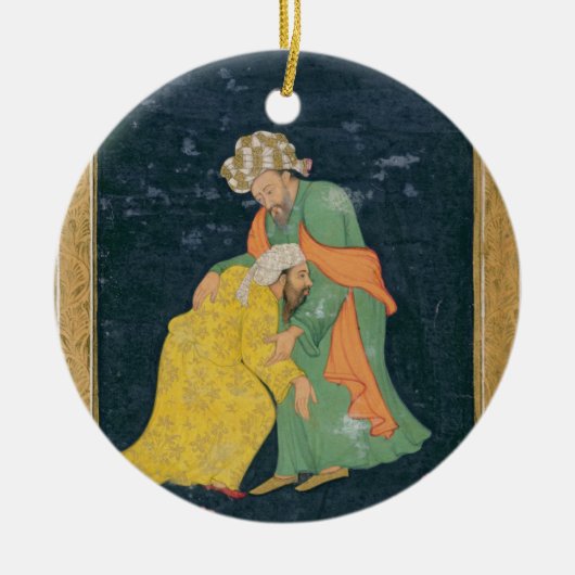 イランの服の人に曲がっているムラー セラミックオーナメント (正面)