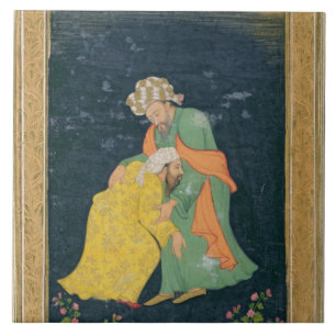 イランの服の人に曲がっているムラー タイル