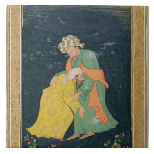 イランの服の人に曲がっているムラー タイル (正面)