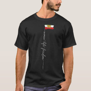 イランの獅子日国旗、女性の拳、サポート女性 Tシャツ
