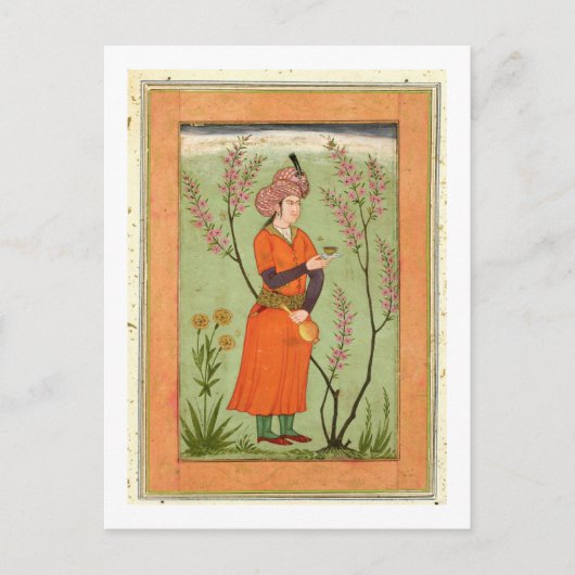 イランの王子姿カップとフラスコを保持, c ポストカード (正面)