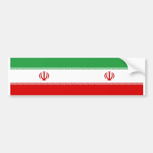 イランの現在の二つの国旗。 バンパーステッカー (正面)