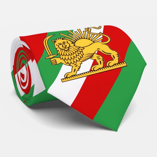 イランの立憲君主制の旗をテーマにした ネクタイ (ロール)
