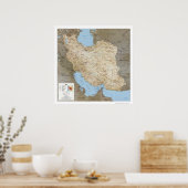 イランの詳細地図1991 ポスター (キッチン)