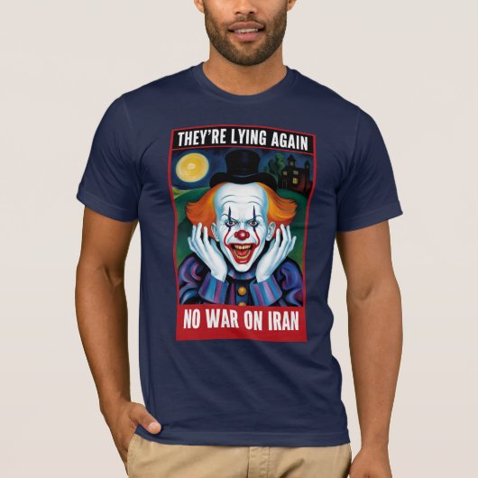 イランへの戦争反対 - アンチ・ウォーTシャツ Tシャツ (正面)