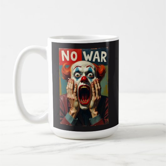 イランへの戦争反対 平和 コーヒーマグカップ (左)