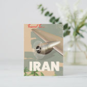 イランへの旅行 ヴィンテージ旅行ポスター ポストカード (スタンド正面)
