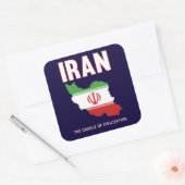 イランプライドイラン国旗の地図ペルシャ スクエアシール (封筒)