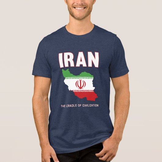イランプライドイラン国旗の地図ペルシャ トライブレンドTシャツ (正面)