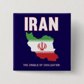 イランプライドイラン国旗の地図ペルシャ 缶バッジ (正面)