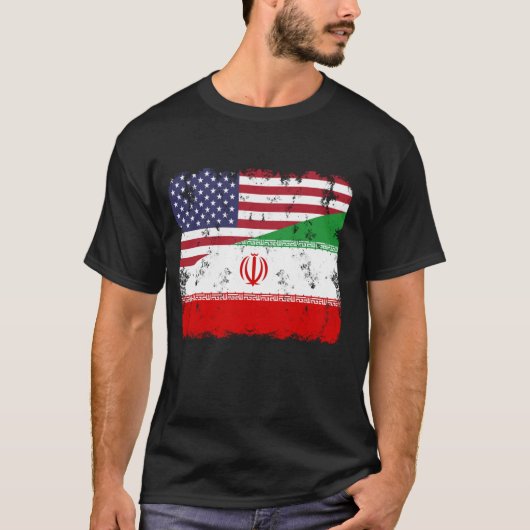 イランプライドイラン米国国旗のルーツ伝統 Tシャツ (正面)