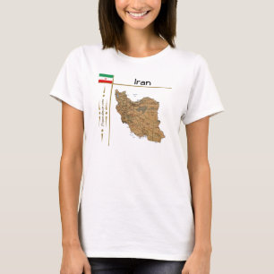 イランマップ+フラグ+タイトルTシャツ Tシャツ