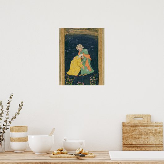 イラン人の服を着た男に向かって下って行くムラー ポスター (キッチン)