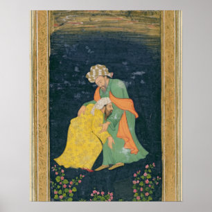 イラン人の服を着た男に向かって下って行くムラー ポスター
