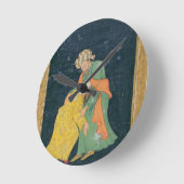 イラン人の服を着た男に向かって下って行くムラー ラウンド壁時計 (傾斜)