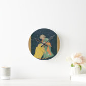 イラン人の服を着た男に向かって下って行くムラー ラウンド壁時計 (ホーム)