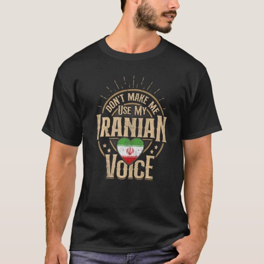 イラン人の男性と女性のためのイラン国旗のお土産 Tシャツ (正面)
