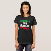 イラン人女性に対する敬意 Tシャツ (正面フル)