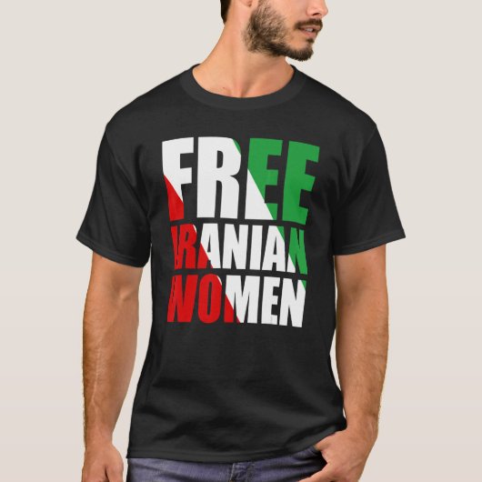 イラン人女性イラン国旗 Tシャツ (正面)