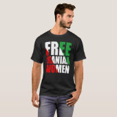 イラン人女性イラン国旗 Tシャツ (正面フル)