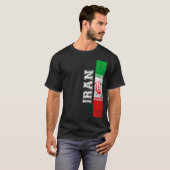 イラン伝統プライド国支援イラン国旗 Tシャツ (正面フル)