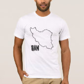 イラン国地図イラン国縁ど概要 Tシャツ (正面)