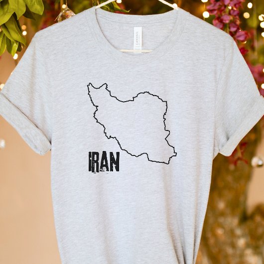 イラン国地図イラン国縁ど概要 Tシャツ