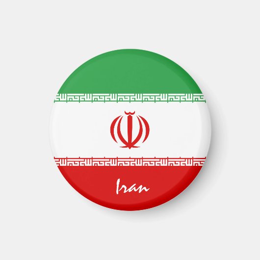 イラン国旗とアジア – 旅行/スポーツファン マグネット (正面)