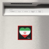 イラン国旗とイランハート、イラン旅行/スポーツ マグネット (インサイチュ (食洗機))
