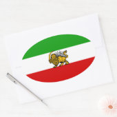 イラン国旗と日国旗 楕円形シール (封筒)