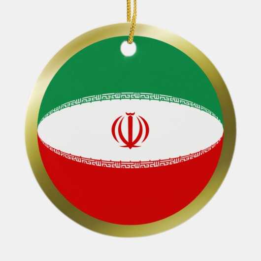 イラン国旗のオーナメント セラミックオーナメント (正面)