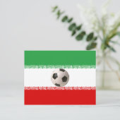 イラン国旗のサッカーボールセンター ポストカード (スタンド正面)