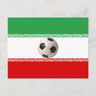 イラン国旗のサッカーボールセンター ポストカード