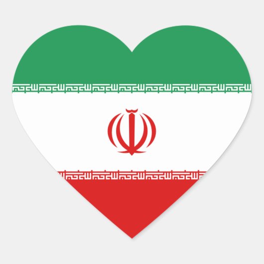 イラン国旗のハートシール ハートシール (正面)
